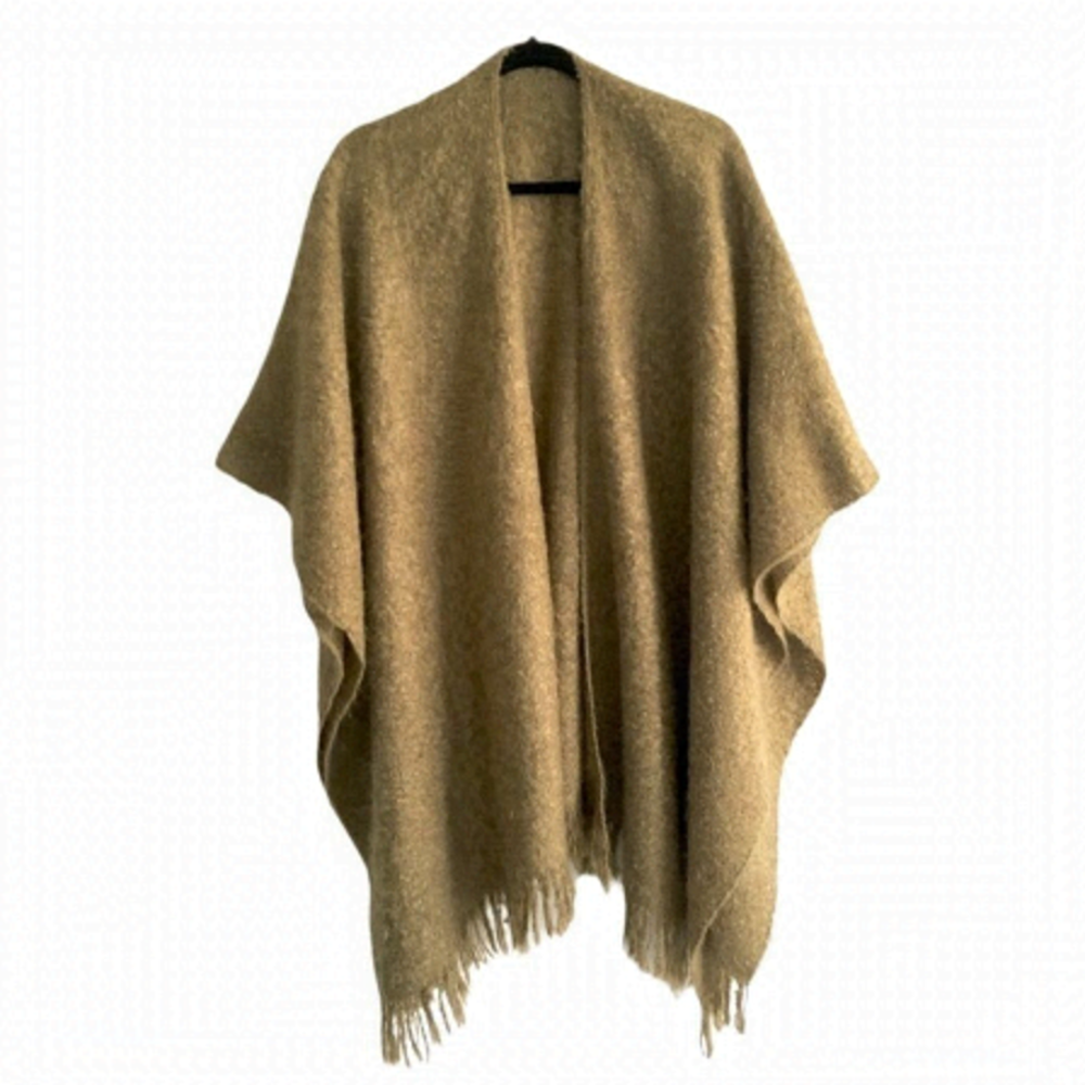 Careta France Green Mohair Wrap Shawl Cardigan One Size